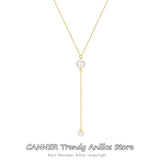 925 Silver Pearl Clavicle Necklace Charms Chokers Wedding Jewelry