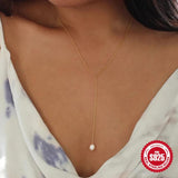 925 Silver Pearl Clavicle Necklace Charms Chokers Wedding Jewelry