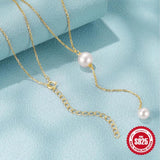 925 Silver Pearl Clavicle Necklace Charms Chokers Wedding Jewelry