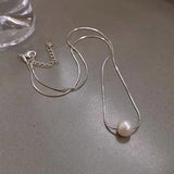 Natural Freshwater Pearl Choker Necklace Women Snake Chains No Fade