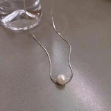 Natural Freshwater Pearl Choker Necklace Women Snake Chains No Fade