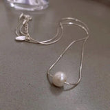 Natural Freshwater Pearl Choker Necklace Women Snake Chains No Fade