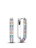 925 Silver Women Hoop Earrings Double Heart Wear Shape Star Earring