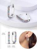 925 Silver Women Hoop Earrings Double Heart Wear Shape Star Earring