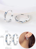 925 Silver Women Hoop Earrings Double Heart Wear Shape Star Earring