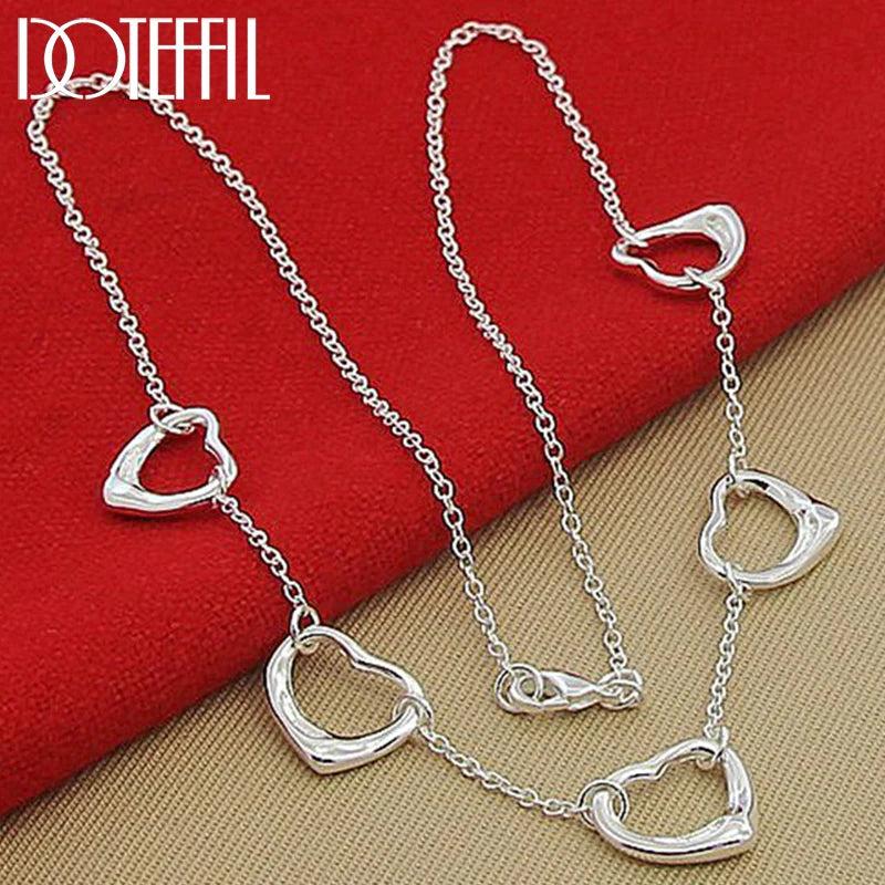 Heart Pendant Necklace 925 Silver for Women