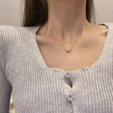 14K Real Heart Shaped Chain Pendant Necklace for Women Jewelry