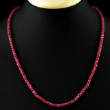 Natural Brazil Red Ruby Beads Necklace 18in