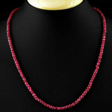 Natural Brazil Red Ruby Beads Necklace 18in