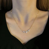 14k Crystal Flower Pendant Necklace for Women - High Jewelry Zircon Party Gift