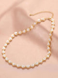 Women's Love Pearl Necklace Hollow Heart Jewelry Gift