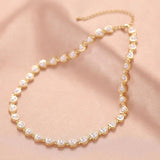 Women's Love Pearl Necklace Hollow Heart Jewelry Gift