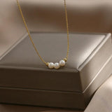 925 Sterling Silver Pearl Necklace Ladies Sweet Clavicle Chain Wedding Jewelry