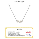 925 Sterling Silver Pearl Necklace Ladies Sweet Clavicle Chain Wedding Jewelry
