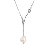 Baroque Pearl Pendant Necklace 925 Sterling Silver Tassel Necklaces