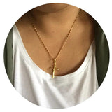 24K Cross Pendant Plated Necklace Men's & Women's Jewelry Gift