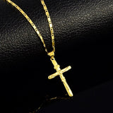 24K Cross Pendant Plated Necklace Men's & Women's Jewelry Gift