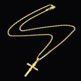 24K Cross Pendant Plated Necklace Men's & Women's Jewelry Gift