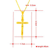 24K Cross Pendant Plated Necklace Men's & Women's Jewelry Gift