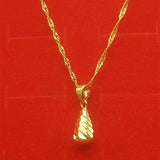 18K Real Flower Pendant Necklace Women's Vietnam Placer Jewelry