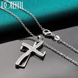 925 Silver Cross Pendant Necklace AAA Zircon For Wedding Party