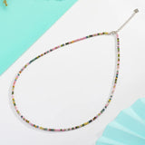 Heart Necklace 2mm Natural Stone Tourmaline Chokers Spinel Necklace