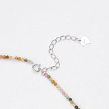 Heart Necklace 2mm Natural Stone Tourmaline Chokers Spinel Necklace