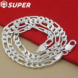 925 Silver 8mm Chain Necklace, 20 Inch, Wedding Charm Jewelry