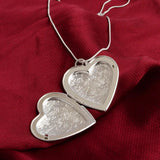 925 Silver Heart Frame Pendant Necklace for Photo DIY Jewelry