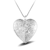 925 Silver Heart Frame Pendant Necklace for Photo DIY Jewelry
