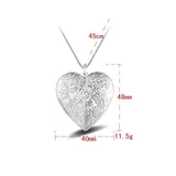 925 Silver Heart Frame Pendant Necklace for Photo DIY Jewelry