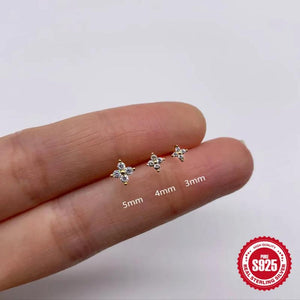 S925 Silver Flower Zirconia Cartilage Cz Earrings for Women
