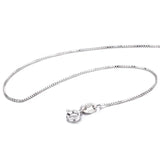 925 Sterling Silver Rhodium Plated Box Chain Necklace - 35-80cm Thin Link Slim