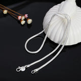 S925 Sterling Silver 3MM Snake Chain Necklace 16-24 Inch