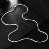 S925 Sterling Silver 3MM Snake Chain Necklace 16-24 Inch