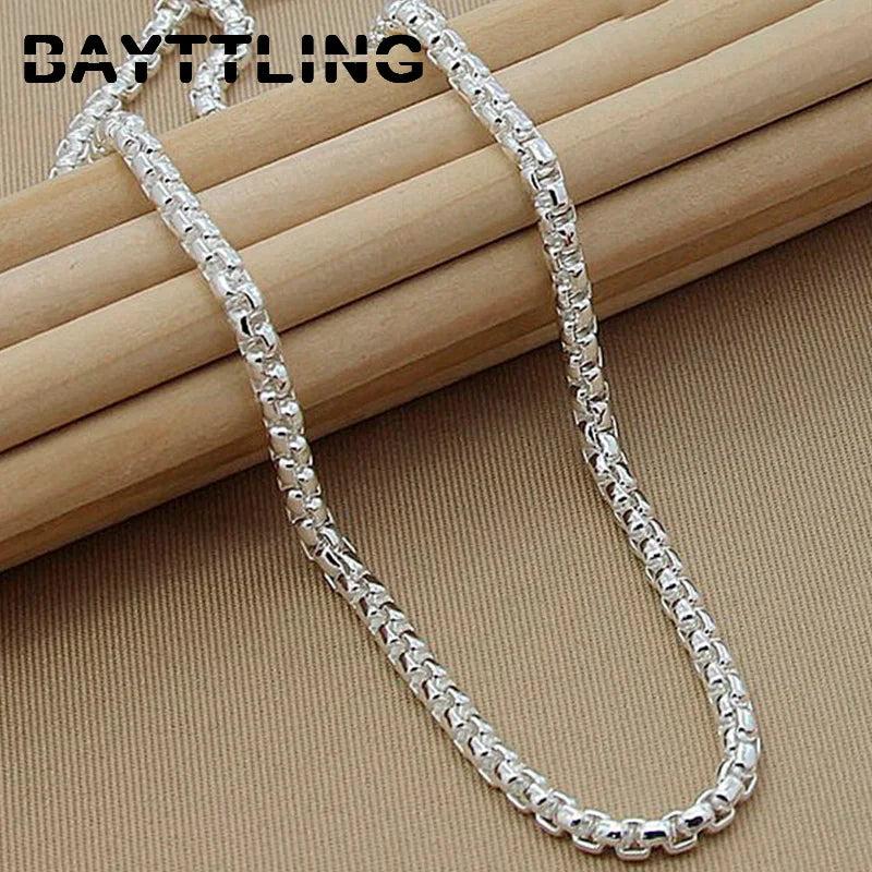 925 Silver 5MM 20/24 Inch Box Chain Necklace Wedding Gift