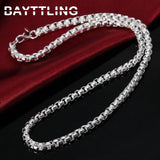 925 Silver 5MM 20/24 Inch Box Chain Necklace Wedding Gift