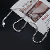 925 Silver 5MM 20/24 Inch Box Chain Necklace Wedding Gift