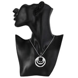 925 Silver Frosted Round Necklace 18 Inches Women's Charm Gift Jewelry