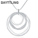 925 Silver Frosted Round Necklace 18 Inches Women's Charm Gift Jewelry