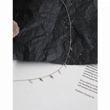 925 Silver Cross Tassel Necklace Choker Collar