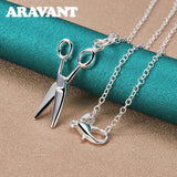 925 Silver Geometric Pendant Necklace Chain For Women