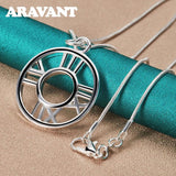 925 Silver Geometric Pendant Necklace Chain For Women