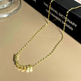 14k Real Charm Square Chain Necklace for Women High Temperament Jewelry