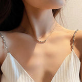 14k Real Charm Square Chain Necklace for Women High Temperament Jewelry