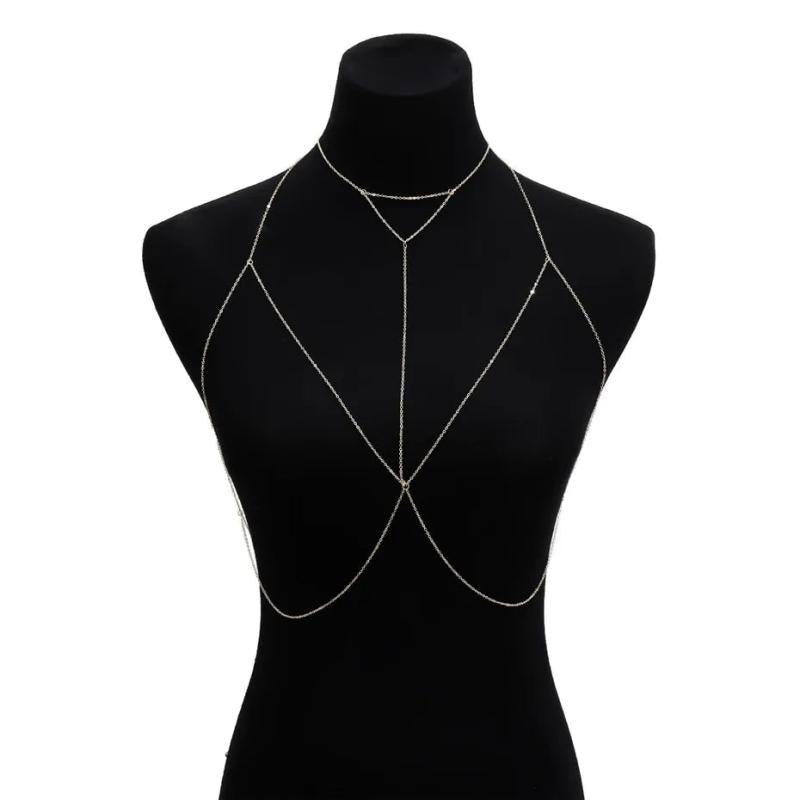 Sexy Copper Sequins Body Chain Jewelry for Women