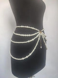 Y2K Multilayer Pearl Waist Chain Retro Character Party Accessorie