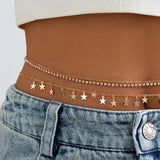 Star Rhinestone Chain Belly Belt Y2K Body Jewelry