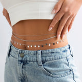 Star Rhinestone Chain Belly Belt Y2K Body Jewelry