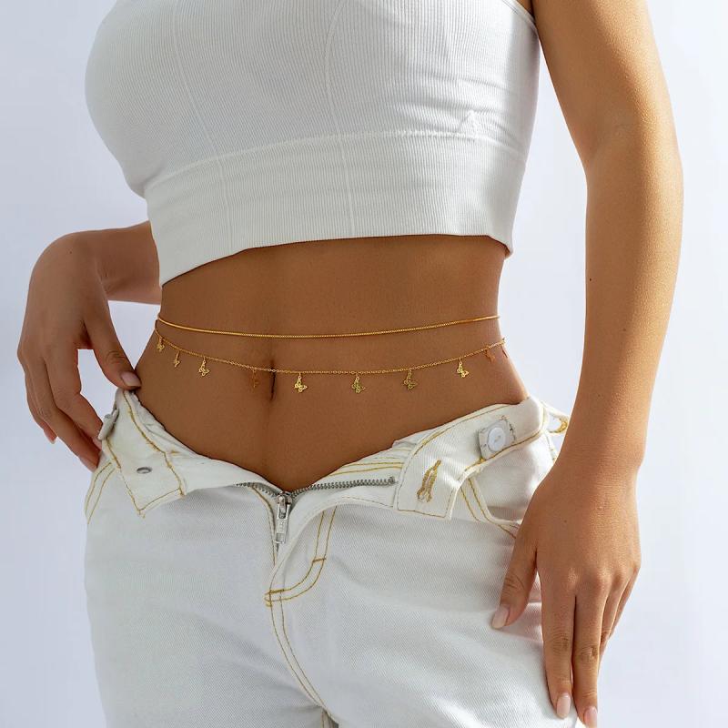 Crystal Bodychain Hip Hop Punk Waist Chain Female Summer Accessories